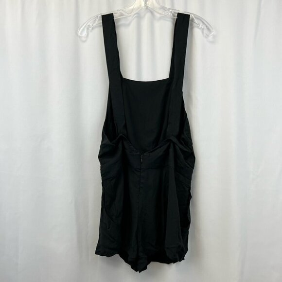 Alice & Uo Romper Playsuit Women's 4 Black Pockets Square Neck Sleeveless Rayon - Picture 2 of 10